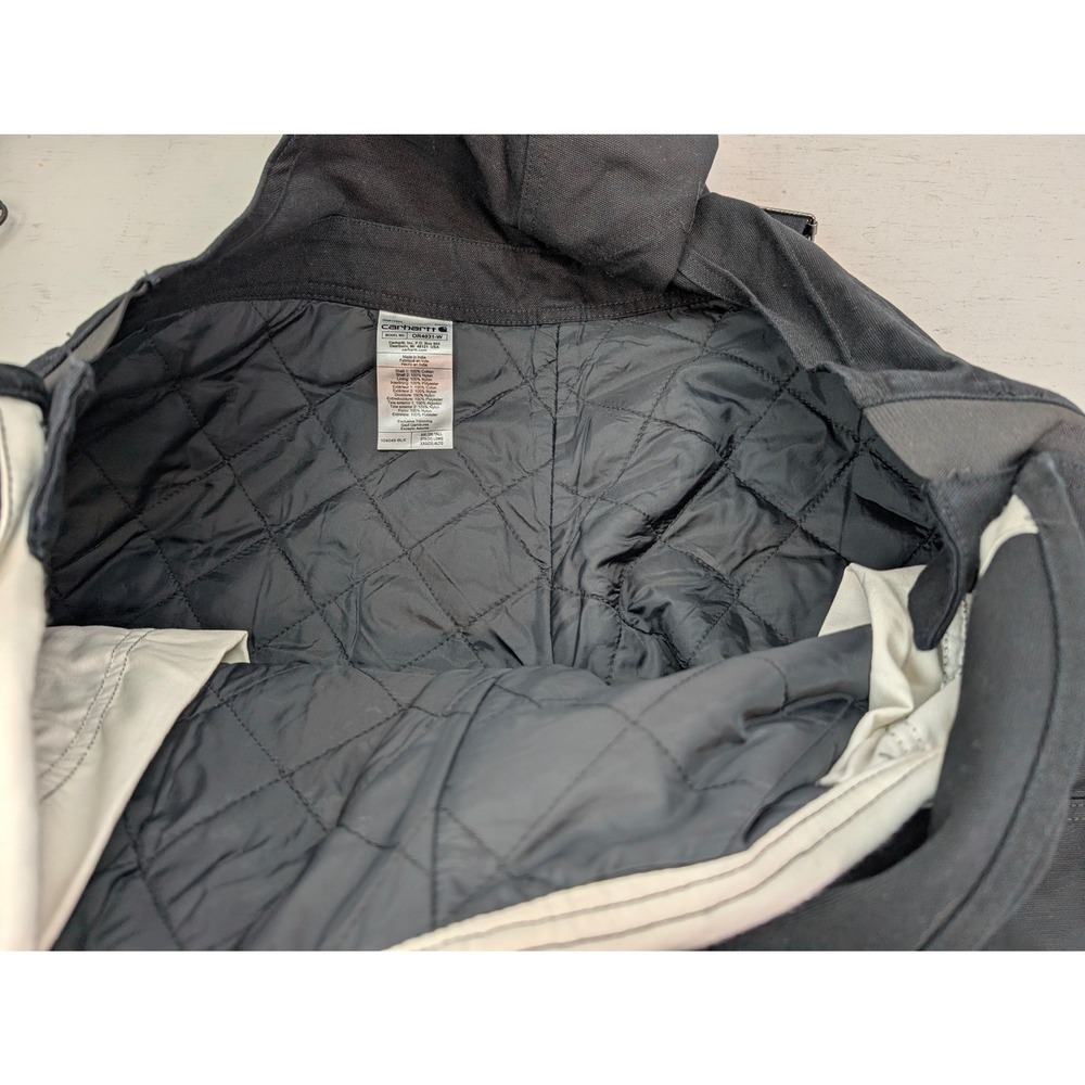 Carhartt Washed Duck Insulated Bib Overalls Women's XXL Tall Black OR4031-W NWT - Picture 3 of 16